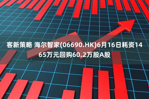 客新策略 海尔智家(06690.HK)6月16日耗资1465万元回购60.2万股A股