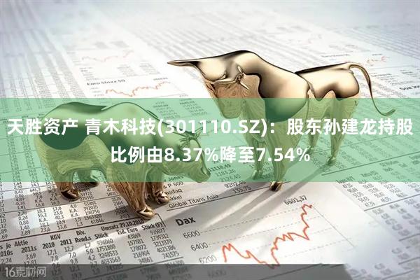 天胜资产 青木科技(301110.SZ)：股东孙建龙持股比例由8.37%降至7.54%